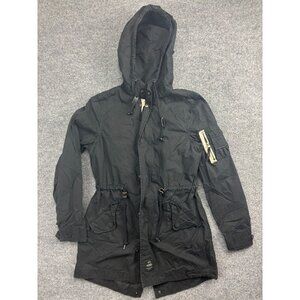 Alpha Industries Inc Diplomat Fishtail Parka Women's XS Black Black Hooded Zip